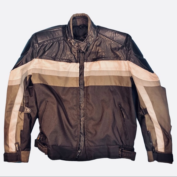 X Element Other - X Element armored motorcycle jacket leather large black gray Velcro zip